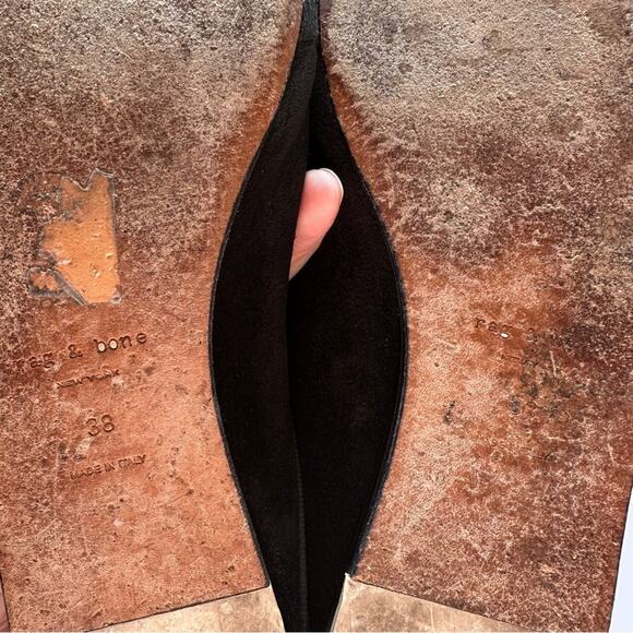 rag & bone Sabine Mule EU 38 Slides Flats Black Leather & Suede - Picture 5 of 9